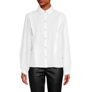 KARL LAGERFELD PARIS
Classic Cotton Button-Down Top medium